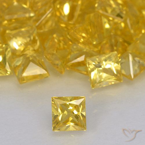 0.15ct Naturel Doré Saphir, Carré, VVS-VS