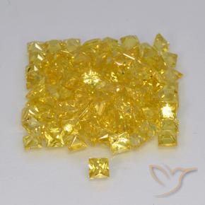 Saphir Doré naturelle Carré, 0.15 ct, VVS-VS