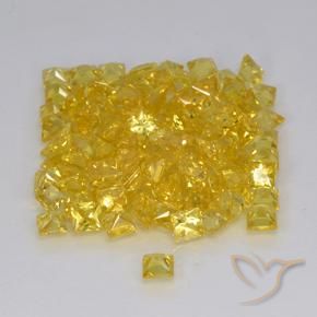 Saphir Doré naturelle Carré, 0.15 ct, VVS-VS