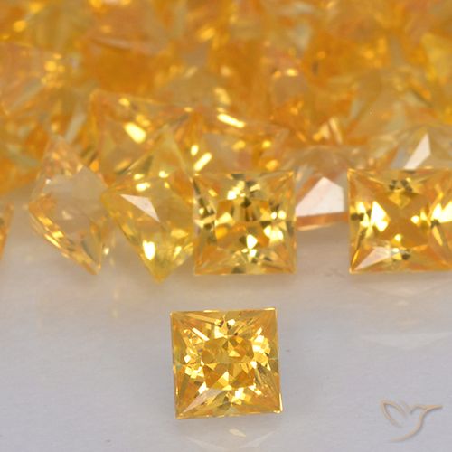 0.18ct Naturel Or Saphir, Carré, VVS-VS