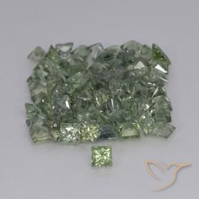 Saphir Vert sauge léger naturelle Carré, 0.22 ct, VVS-VS