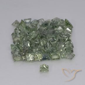 Saphir Vert sauge léger naturelle Carré, 0.22 ct, VVS-VS