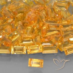 Saphir Orange moyen naturelle Baquette, 0.26 ct, VVS-VS