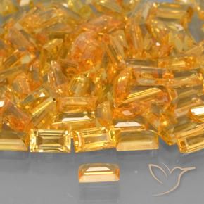 Saphir Orange moyen naturelle Baquette, 0.26 ct, VVS-VS