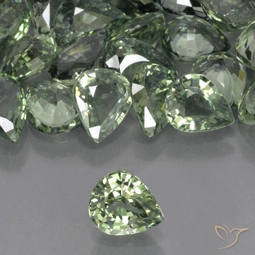 0.68ct Naturel Vert clair Saphir, En forme de poire, VVS-VS