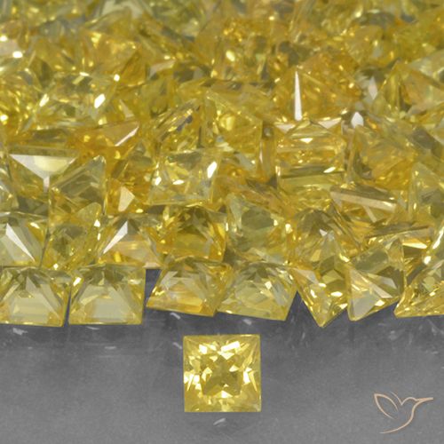 0.17ct Naturel Jaune Saphir, Carré, VVS-VS