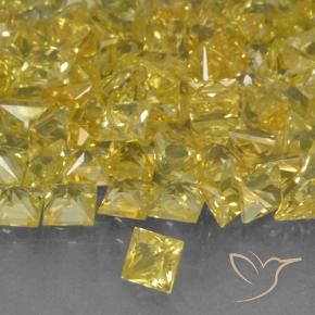 Saphir Jaune naturelle Carré, 0.17 ct, VVS-VS