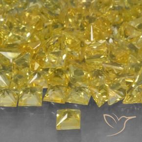 Saphir Jaune naturelle Carré, 0.17 ct, VVS-VS