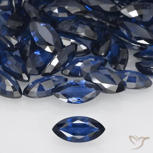 0.67ct Naturel Bleu marine Saphir, Marquise, VVS-VS