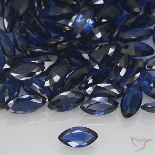 Saphir Bleu marine profond naturelle Marquise, 0.48 ct, VVS-VS