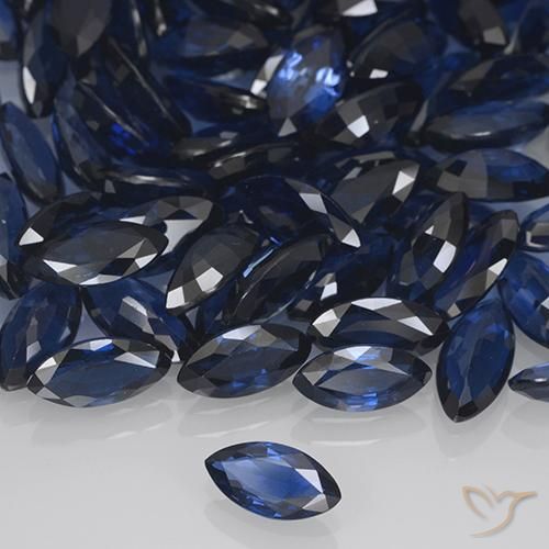 Saphir Bleu marine profond naturelle Marquise, 0.48 ct, VVS-VS