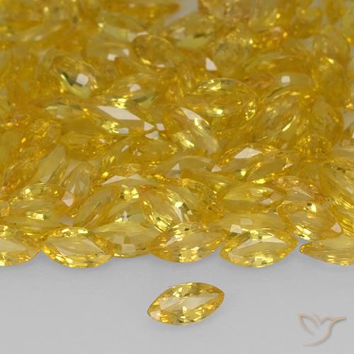 Saphir Doré naturelle Marquise, 0.20 ct, VVS-VS