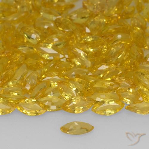Saphir Doré naturelle Marquise, 0.20 ct, VVS-VS