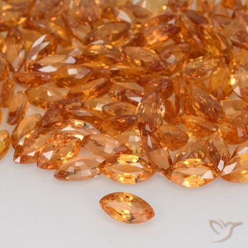 Saphir Tiger orange naturelle Marquise, 0.20 ct, VVS-VS