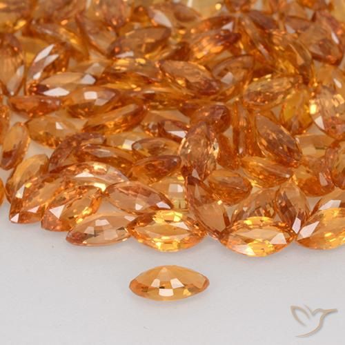 Saphir Tiger orange naturelle Marquise, 0.20 ct, VVS-VS