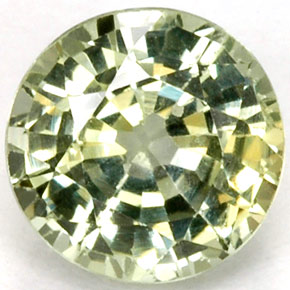 Saphir vert naturelle coupe roude, 1,24 ct, VS