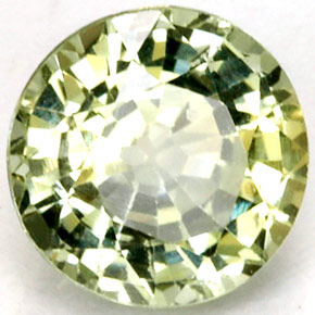 Saphir vert naturelle coupe roude, 1,24 ct, VS