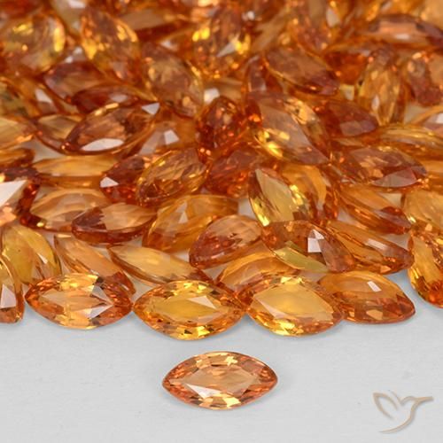 0.19ct Naturel Orange vif Saphir, Marquise, VVS-VS
