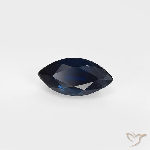Saphir Bleu foncé naturelle Marquise, 0.96 ct, VVS-VS