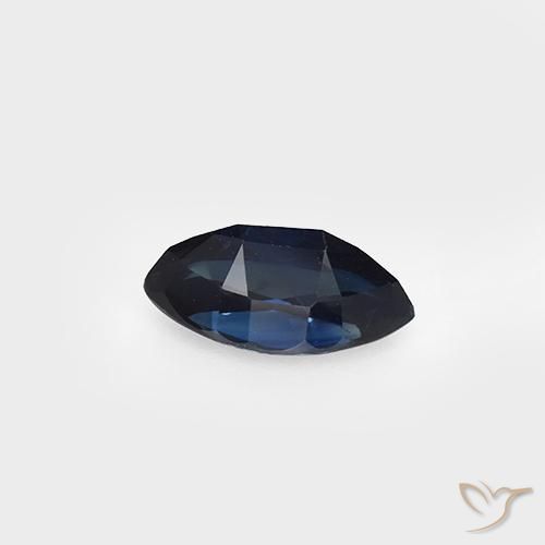 Saphir Bleu foncé naturelle Marquise, 0.96 ct, VVS-VS