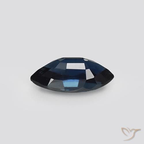 Saphir Bleu noirâtre naturelle Marquise, 1.17 ct, VVS-VS