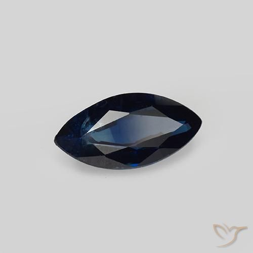 Saphir Bleu foncé naturelle Marquise, 1.02 ct, VS