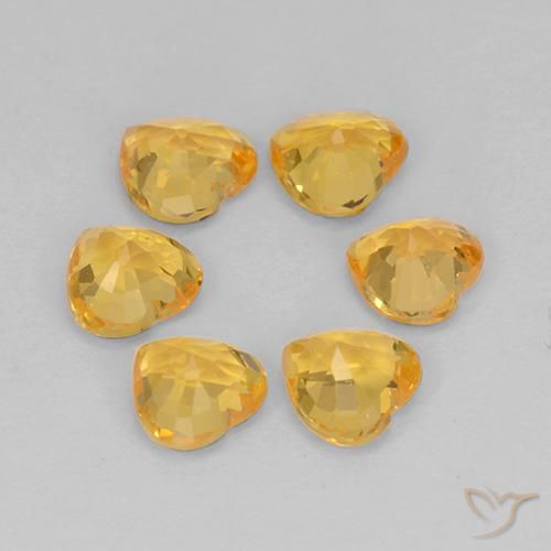 Shop natural 1.51ct Orange doré profond Saphir gems, Cœur, from Tanzanie at GemSelect. In stock, global shipping!