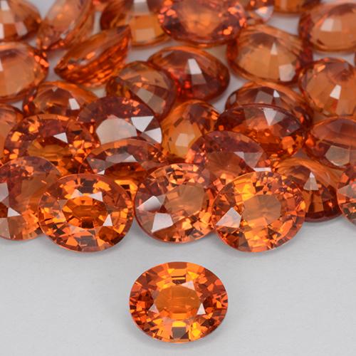 Saphir Orange rougeâtre naturelle ovale, 0.81 ct, VVS-VS