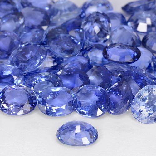 Saphir Bleu pastel naturelle ovale, 0.76 ct, VVS-VS