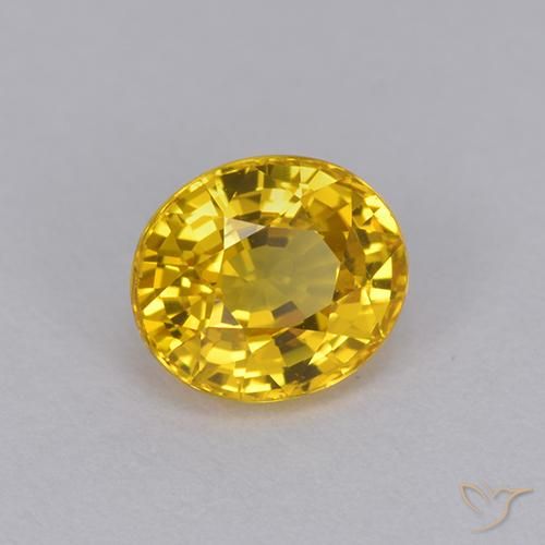 Saphir Orange doré profond naturelle ovale, 1.01 ct, VVS