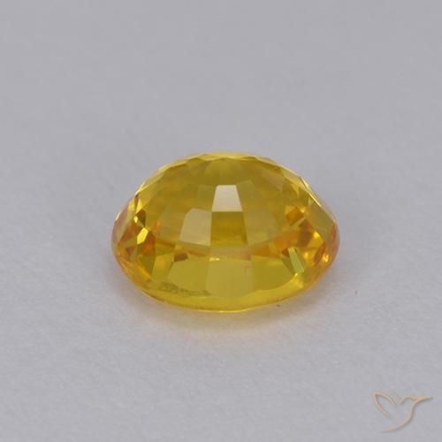 Saphir Orange doré profond naturelle ovale, 1.01 ct, VVS