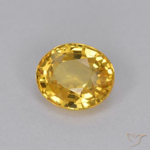 Saphir Doré naturelle ovale, 0.99 ct, VVS