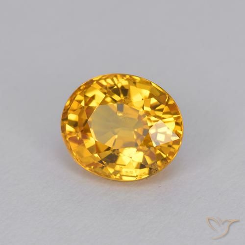 Saphir Doré foncé naturelle ovale, 1.22 ct, VVS