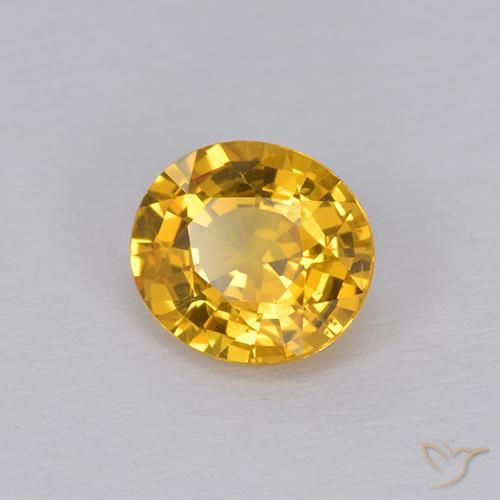Saphir Doré foncé naturelle ovale, 1.05 ct, VVS-VS