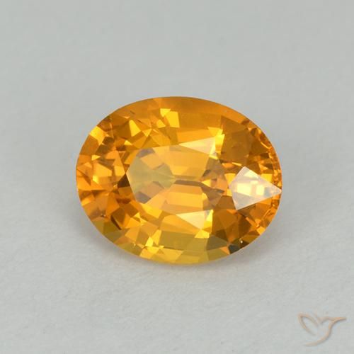 Saphir Doré foncé naturelle ovale, 1.15 ct, VVS