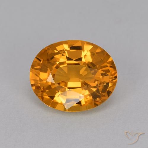 1.14ct Naturel Or orange foncé Saphir, ovale, VVS