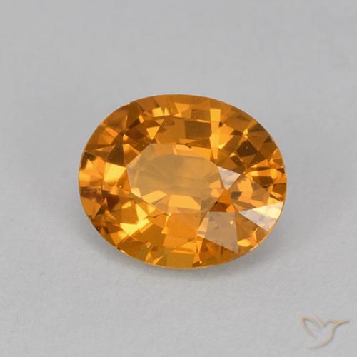 Saphir Or orange foncé naturelle ovale, 1.14 ct, VVS