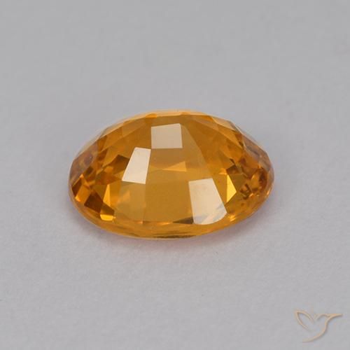 Saphir Or orange foncé naturelle ovale, 1.14 ct, VVS