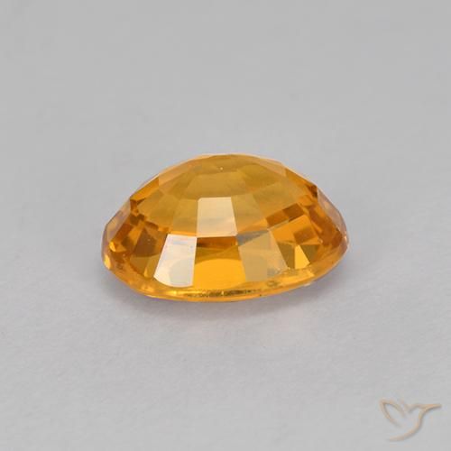 Saphir Orange-or naturelle ovale, 1.03 ct, VVS