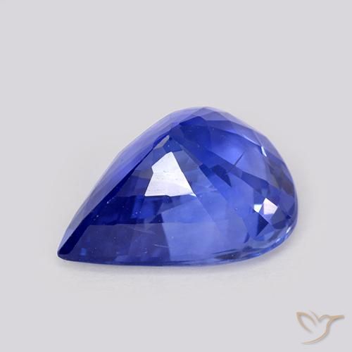 Saphir Bleu violet intense naturelle En forme de poire, 4.38 ct, VS