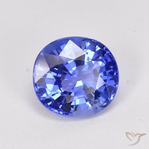 Saphir Bleu bleuet léger naturelle ovale, 3.66 ct, VS