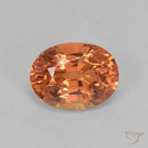 1.00ct Naturel Orange abricot chaud Saphir, ovale, VVS
