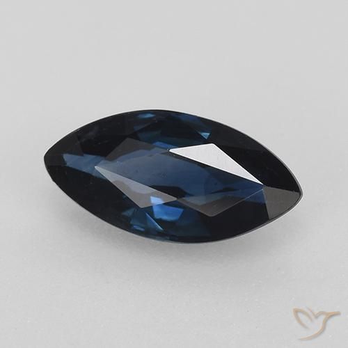Saphir Bleu foncé naturelle Marquise, 0.75 ct, VVS-VS