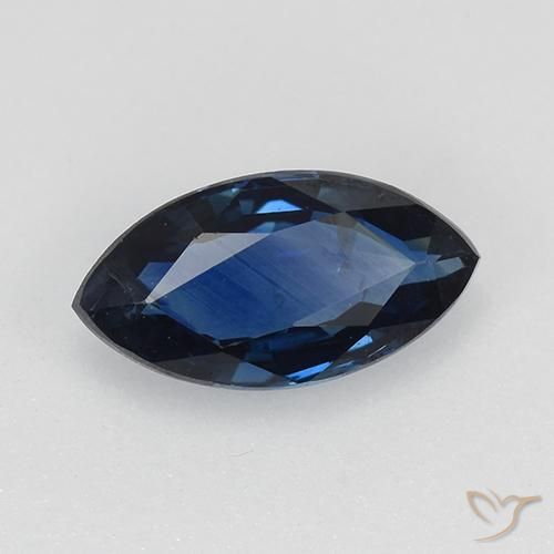 Saphir Bleu marine naturelle Marquise, 0.74 ct, VVS-VS
