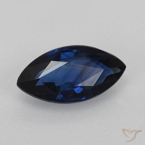 Saphir Bleu foncé naturelle Marquise, 0.80 ct, VVS-VS