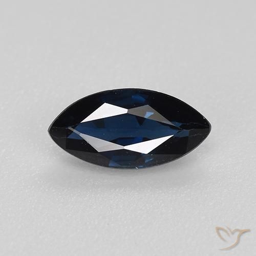 Saphir Bleu foncé naturelle Marquise, 0.73 ct, VVS-VS