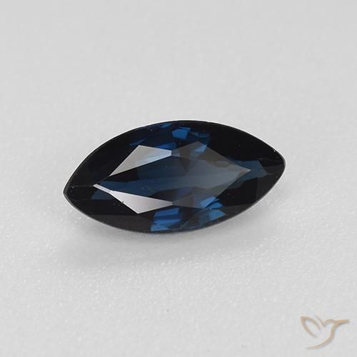 Saphir Bleu foncé naturelle Marquise, 0.73 ct, VVS-VS