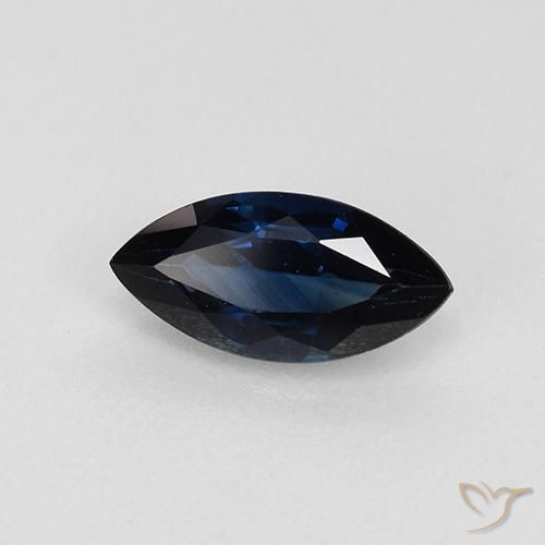 Saphir Bleu crépuscule naturelle Marquise, 0.73 ct, VVS-VS