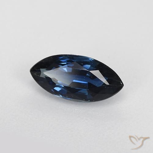 Saphir Bleu foncé naturelle Marquise, 0.75 ct, VVS-VS