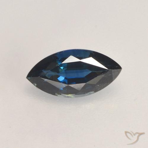 Saphir Bleu foncé naturelle Marquise, 0.82 ct, VVS-VS